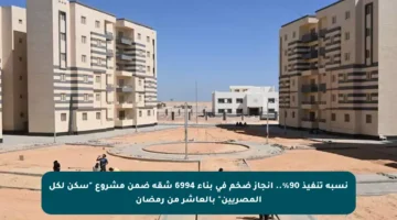 نسبة تنفيذ 90%.. إنجاز ضخم في بناء 6994 شقة ضمن مشروع “سكن لكل المصريين” بالعاشر من رمضان